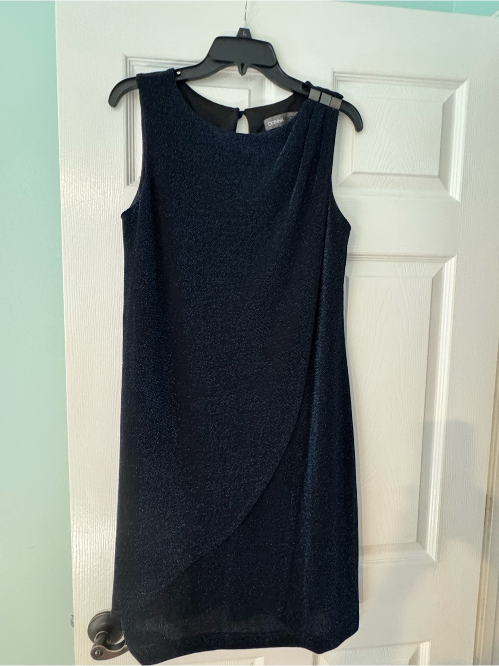 Navy Sleeveless Sheath Cocktail Dress